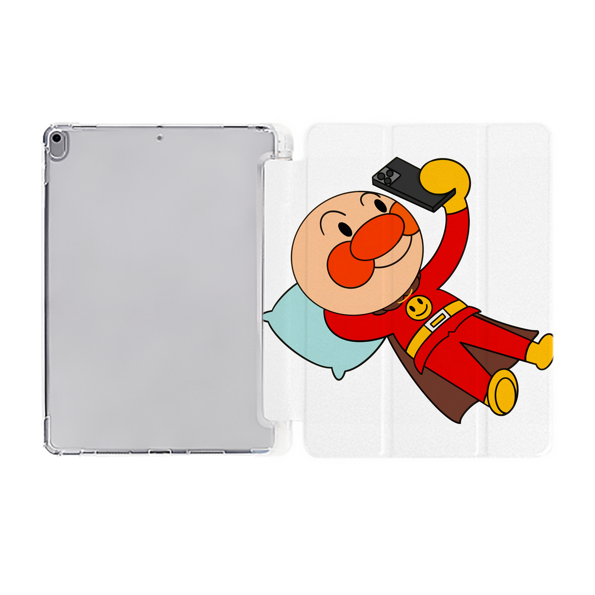 （画像用） アンパンマン Anpanman IPad ケース ペン収納付き 三つ折りスタンド PUレザー×シリコン 対応機種9.5/10.5/10.9インチ